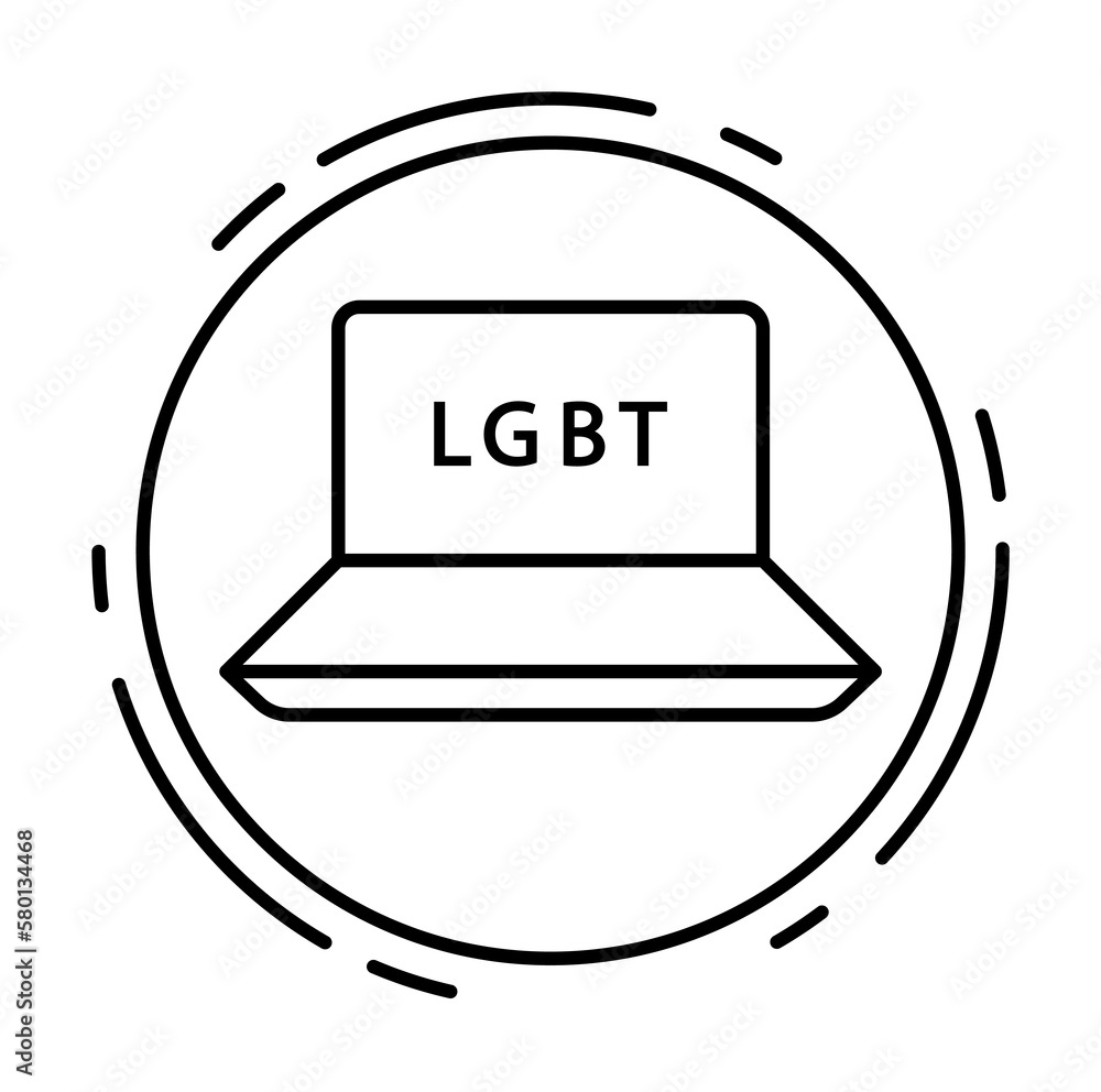 Aufkleber notebook, lgbt icon. simple line, outline sexual minoritie icons in circle for ui and ux, website or