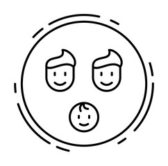 Baby, gay, lgbt icon. Simple line, outline sexual minoritie icons in circle for ui and ux, website or mobile application on white background