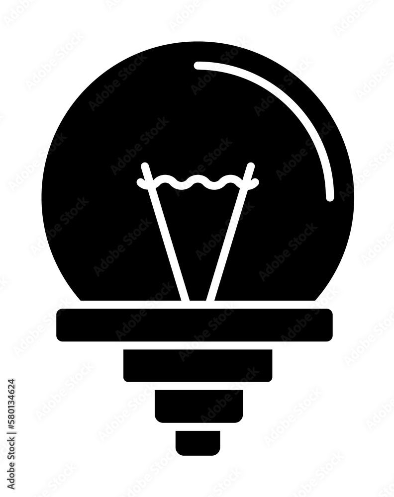 Poster light, light bulb icon. simple lightening icons for ui and ux, website or mobile application on whit