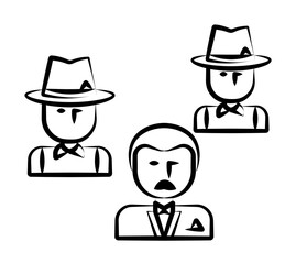 gang, criminal, godfather, mafia icon. Element of crime icon for mobile concept and web apps. Hand drawn gang, criminal, godfather, mafia icon can be used for web and mobile on white background