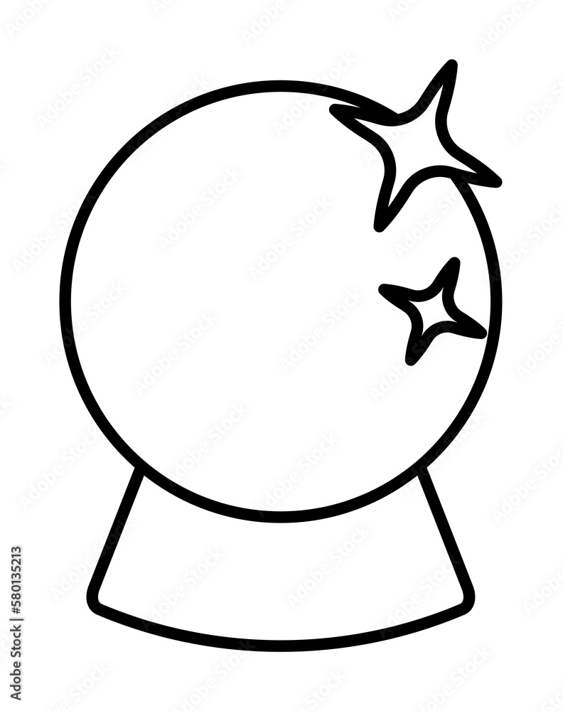 Poster crystal ball, magic icon. element of magic for mobile concept and web apps icon. thin line icon for 