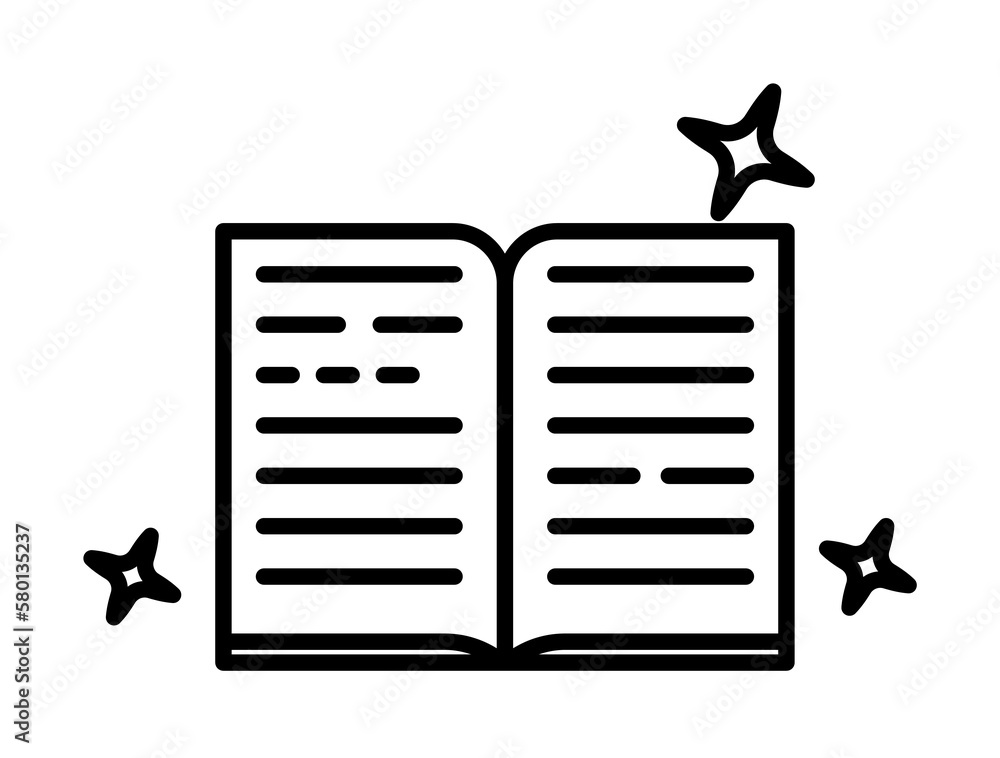 Poster magic book icon. element of magic for mobile concept and web apps icon. thin line icon for website d