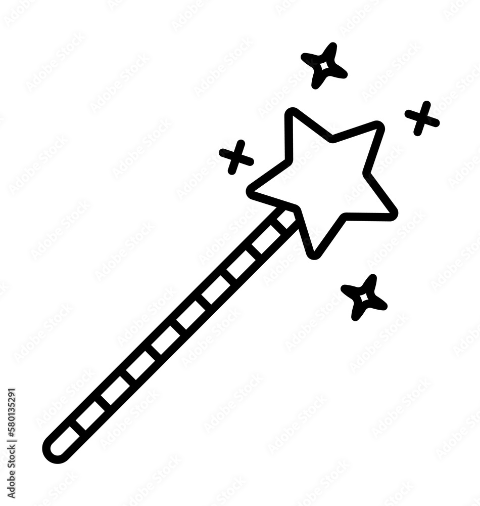 Poster star, wand, magic icon. element of magic for mobile concept and web apps icon. thin line icon for we