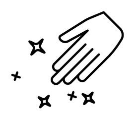 Hand, magic, stars shine icon on white background