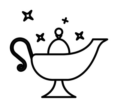 Magic lamp icon. Element of magic for mobile concept and web apps icon. Thin line icon for website design and development on white background