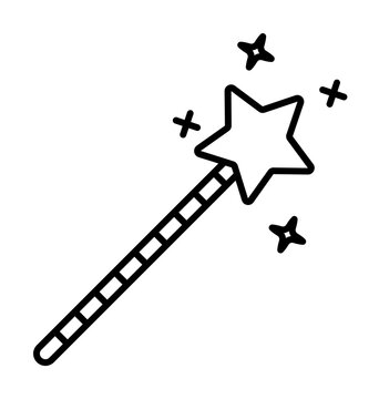 recommend clip art: Star, wand, magic icon. Element of magic for mobile concept and web apps icon. Thin line icon for website design and development on white background