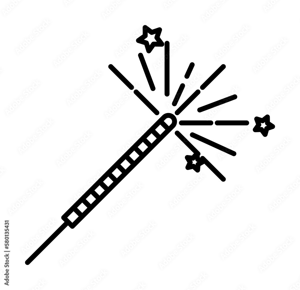 Poster wand, magic icon. element of magic for mobile concept and web apps icon. thin line icon for website 