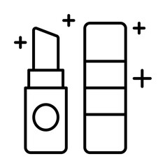 Lips, lipstick icon. Simple line, outline makeup icons for ui and ux, website or mobile application on white background