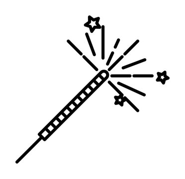 recommend clip art: wand, magic icon. Element of magic for mobile concept and web apps icon. Thin line icon for website design and development on white background