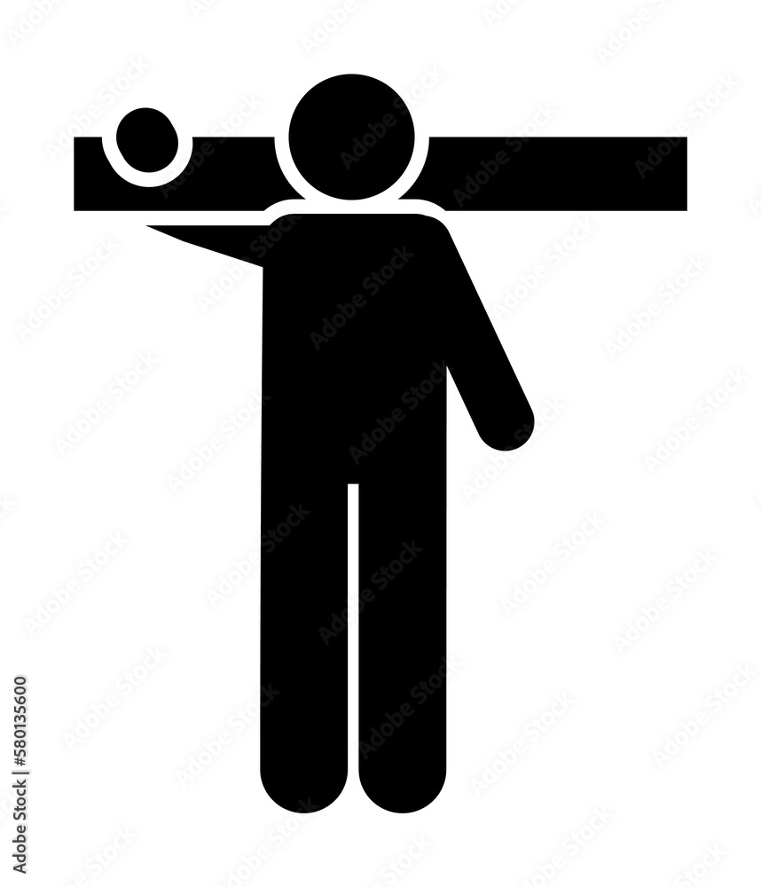 Poster wood, man icon. element of man with random object icon. premium quality graphic design icon. signs a