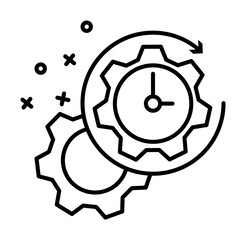 Gear time delivery icon. Element of manufacturing on white background