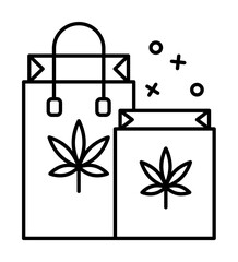 Bag marijuana packaging icon. Element of narcotic on white background