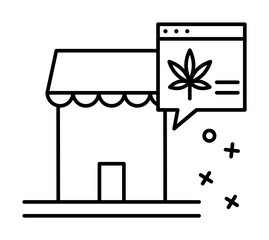 Stone marijuana web online icon. Element of narcotic on white background