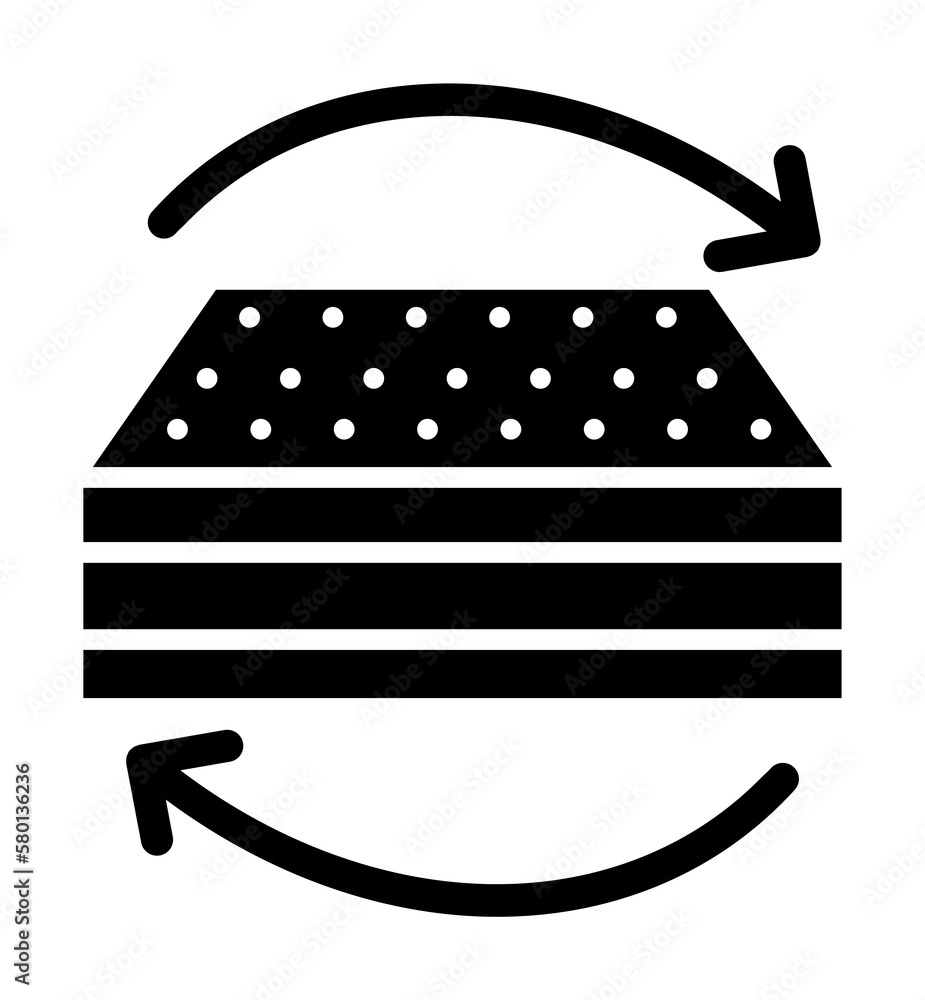 Poster mattress, arrow, refresh icon. simple convenience for sleeping icons for ui and ux, website or mobil