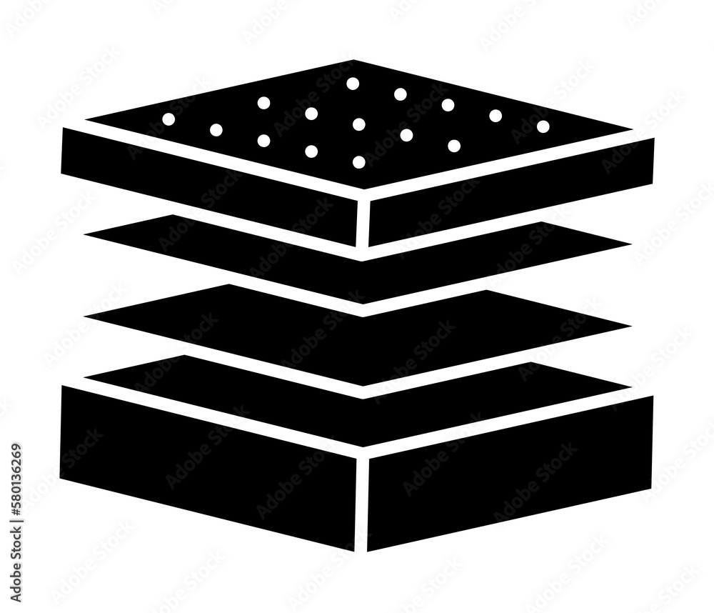 Poster mattress, layers icon. simple convenience for sleeping icons for ui and ux, website or mobile applic