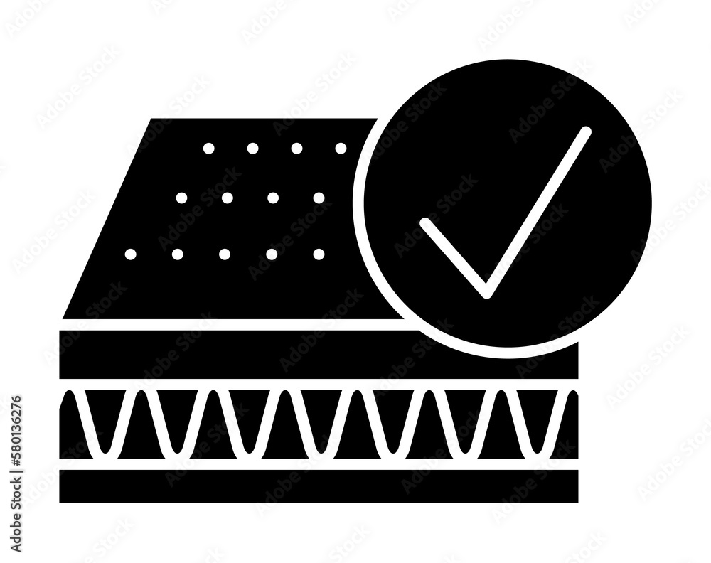 Poster mattress, quality mark icon. simple convenience for sleeping icons for ui and ux, website or mobile 