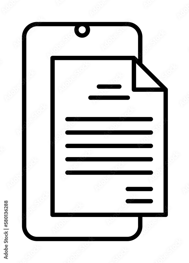 Poster document mobile keyboard icon. element of mobile technology on white background