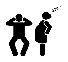 Dad, pain, woman, angry icon. Element of maternity icon. Premium quality graphic design icon. Signs and symbols collection icon for websites, web design, mobile app on white background