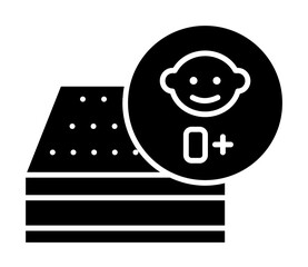 Naklejka premium Mattress, limitation, baby icon. Simple convenience for sleeping icons for ui and ux, website or mobile application on white background
