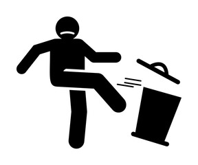 Man, aggressive icon. Element of negative character traits icon. Premium quality graphic design icon. Signs and symbols collection icon for websites on white background