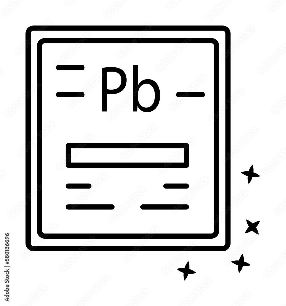 Poster lead chemistry ecology icon. simple line outline of nuclear energy icons for ui and ux website or mo