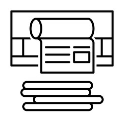Printing icon. Element of news thin line icon on white background