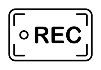 Rec icon. Element of news thin line icon on white background