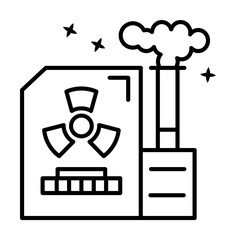 Nuclear Power industry icon. Simple line outline of nuclear energy icons for ui and ux website or mobile application on white background