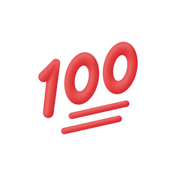 3D 100 percent icon. Modern vector in 3d style.
