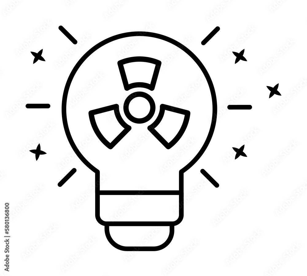 Aufkleber energy light idea icon. simple line outline of nuclear energy icons for ui and ux website or mobile 