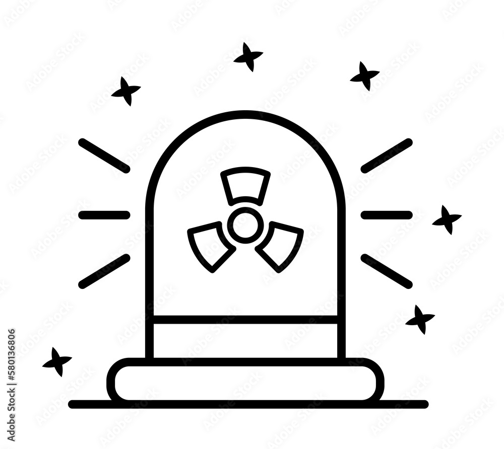Poster alarm danger security icon. simple line outline of nuclear energy icons for ui and ux website or mob