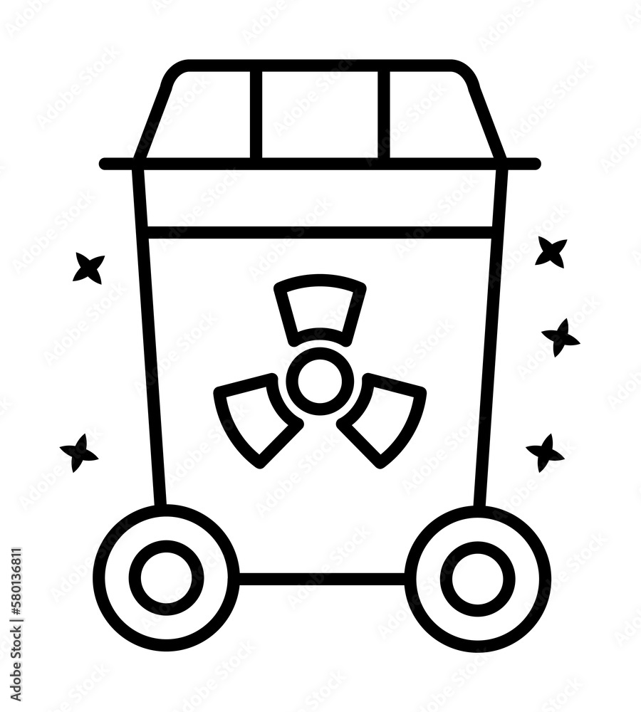 Poster nuclear waste sewage icon. simple line outline of nuclear energy icons for ui and ux website or mobi