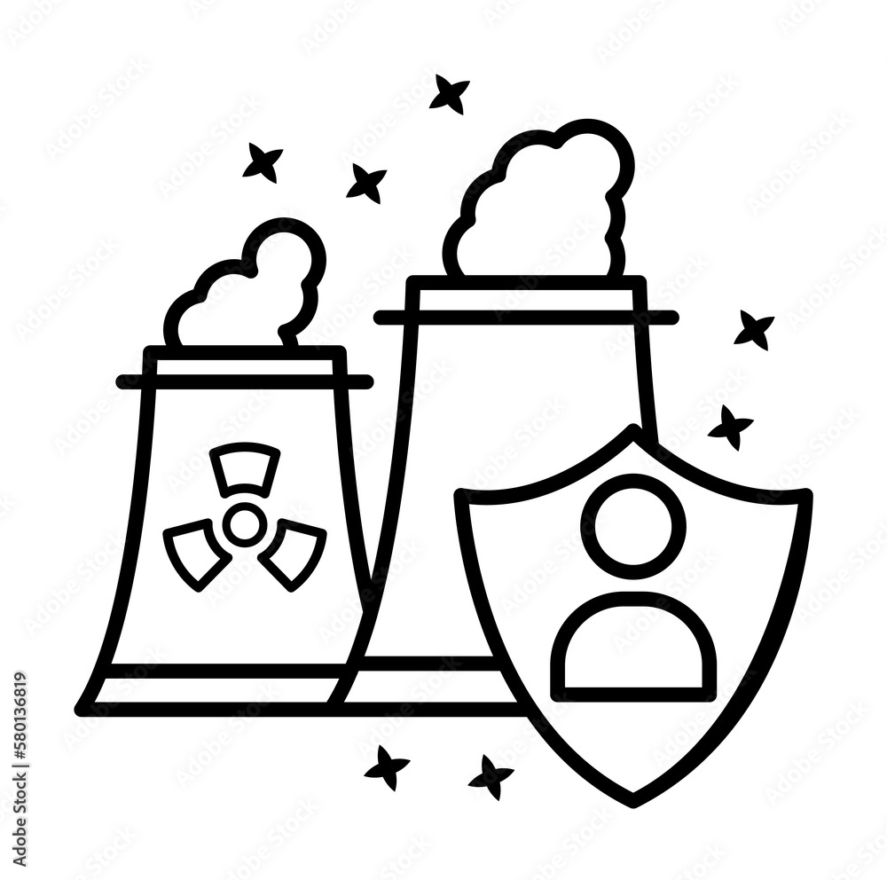 Aufkleber industry protection factory icon. simple line outline of nuclear energy icons for ui and ux website 
