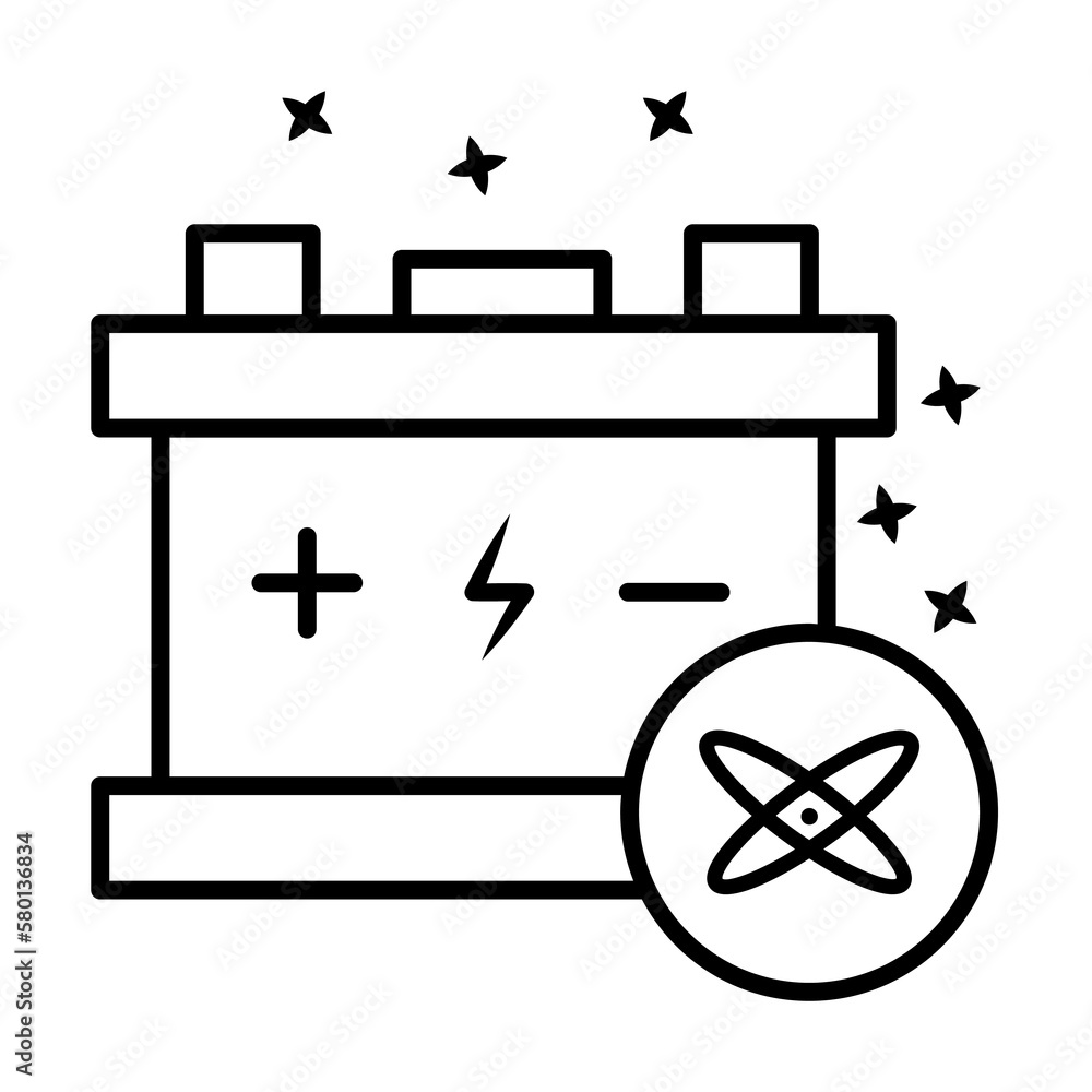 Poster energy danger nuclear icon. simple line outline of nuclear energy icons for ui and ux website or mob