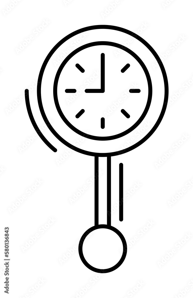Poster grandfather clock icon. simple line, outline elements of office tool icons for ui and ux, website or
