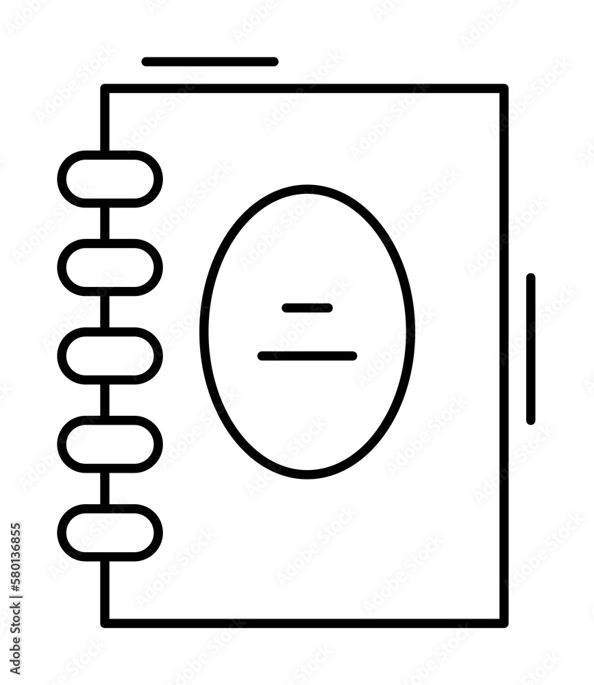 Poster notebook icon. simple line, outline elements of office tool icons for ui and ux, website or mobile a