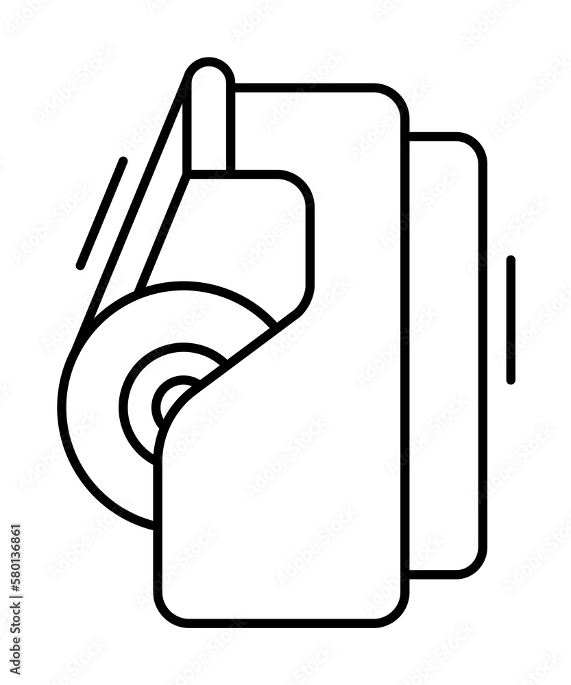 Poster tape icon. simple line, outline elements of office tool icons for ui and ux, website or mobile appli