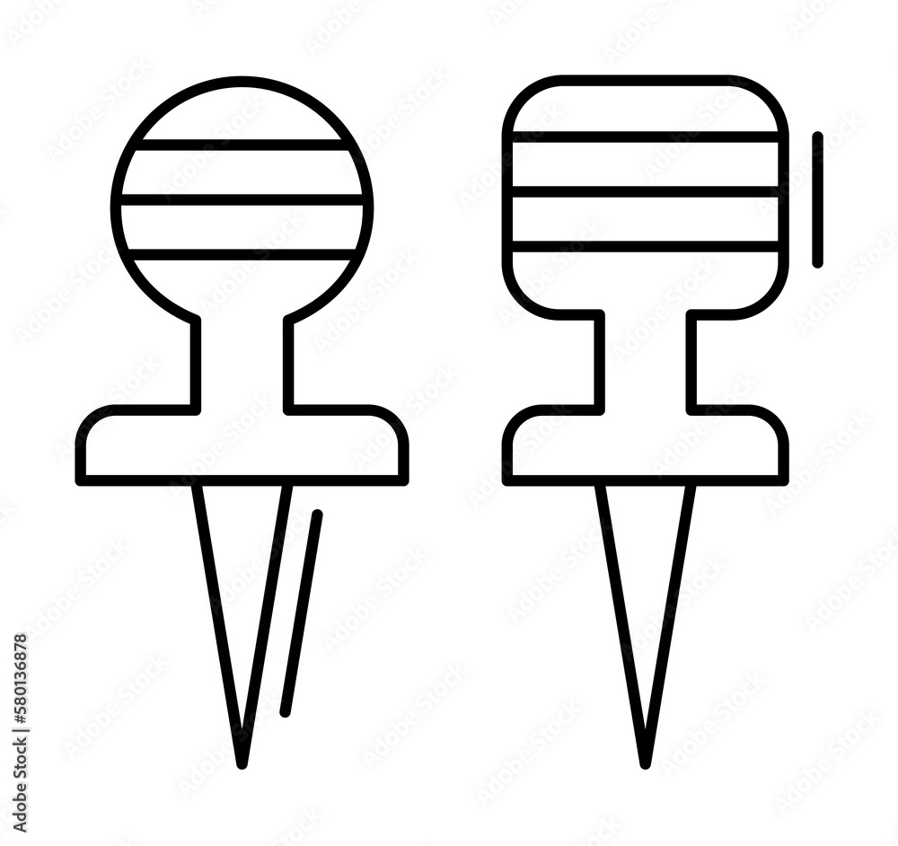 Poster paper pin icon. simple line, outline elements of office tool icons for ui and ux, website or mobile 