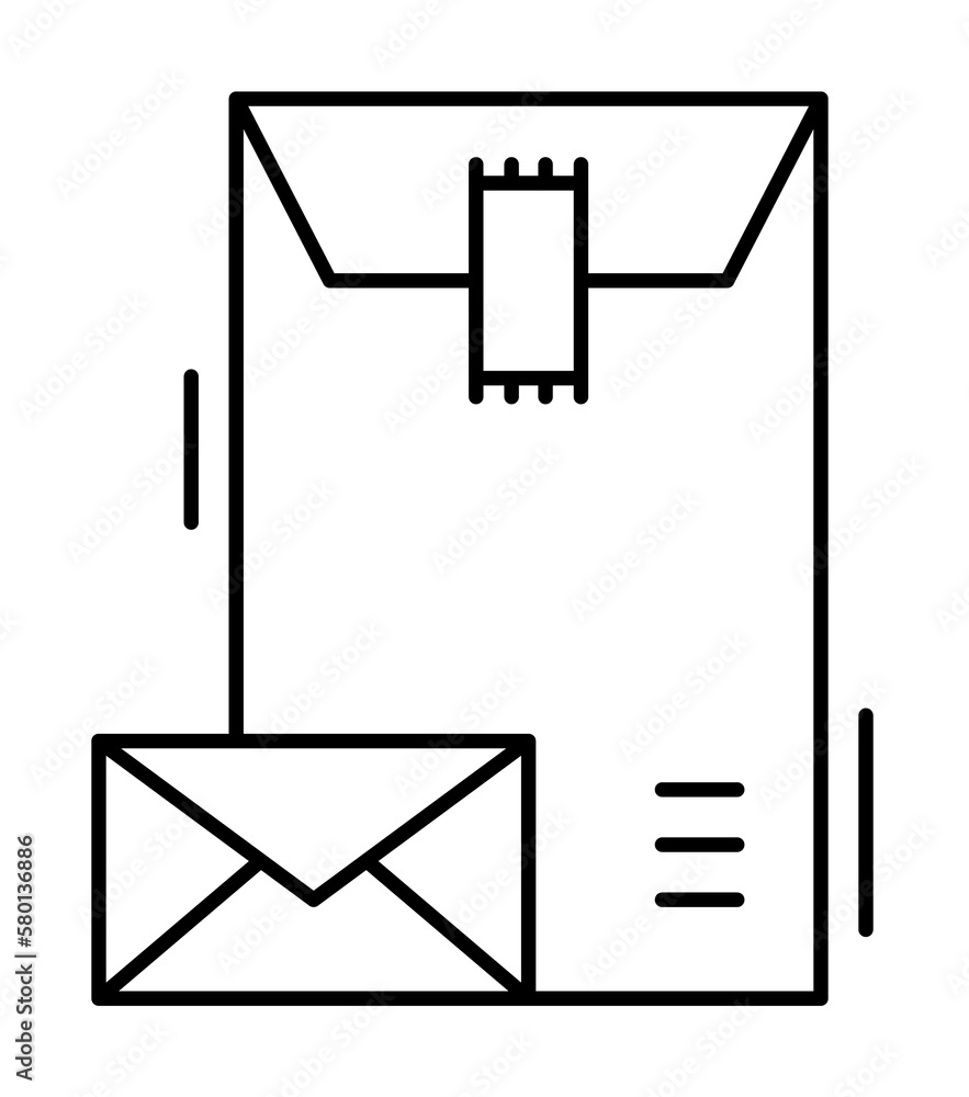 Poster envelope icon. simple line, outline elements of office tool icons for ui and ux, website or mobile a