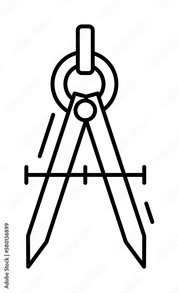 Poster compass icon. simple line, outline elements of office tool icons for ui and ux, website or mobile ap