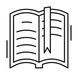 Opened book icon. Simple line, outline elements of office tool icons for ui and ux, website or mobile application on white background