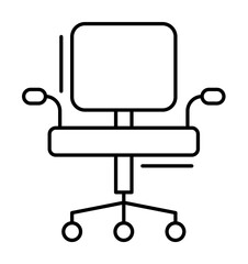 Office chair icon. Simple line, outline elements of office tool icons for ui and ux, website or mobile application on white background