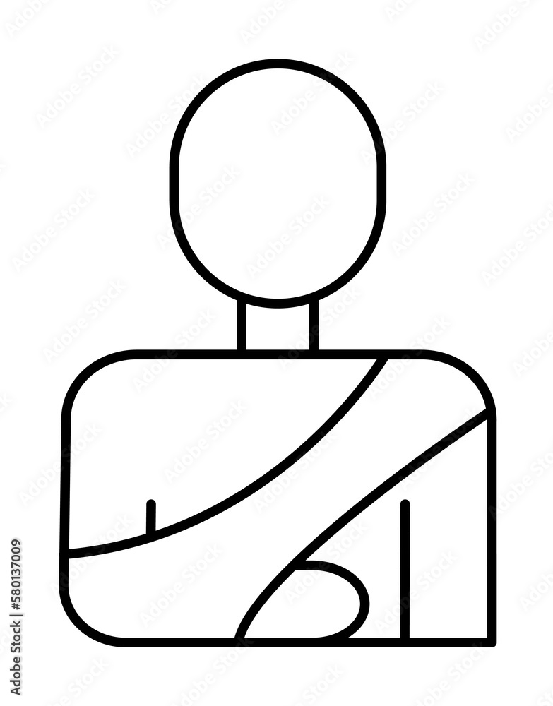 Poster arm patient icon. simple line outline orthopedics icons for ui and ux website or mobile application 