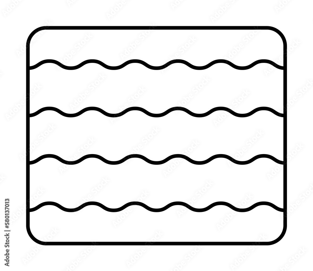Poster bedding furniture mattress icon. simple line outline orthopedics icons for ui and ux website or mobi