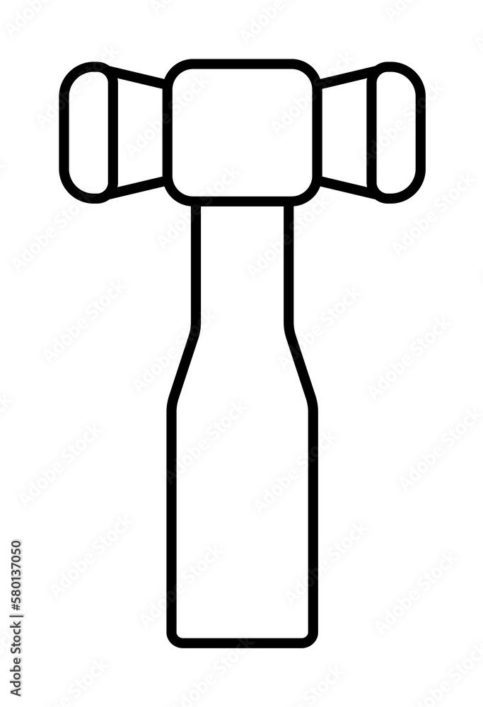 Poster equipment hammer medical icon. simple line outline orthopedics icons for ui and ux website or mobile
