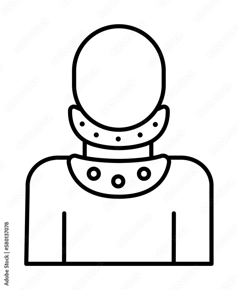 Poster cervical collar neck icon. simple line outline orthopedics icons for ui and ux website or mobile app