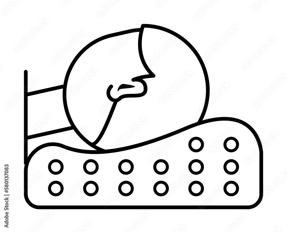 Poster medical pillow neck support icon. simple line outline orthopedics icons for ui and ux website or mob