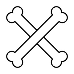 Bones cross icon. Simple line outline orthopedics icons for ui and ux website or mobile application on white background
