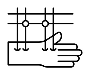 Fixation hand joints surgeon icon. Simple line outline orthopedics icons for ui and ux website or mobile application on white background