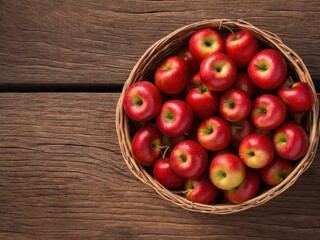 Red apples in a basket. Generative AI
